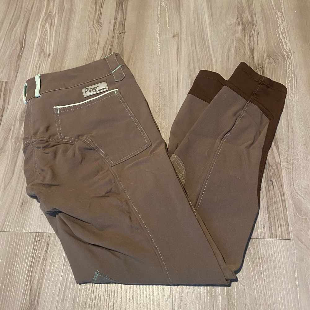 Smartpak Piper Knee Patch Breeches Taupe/Mint Size 30